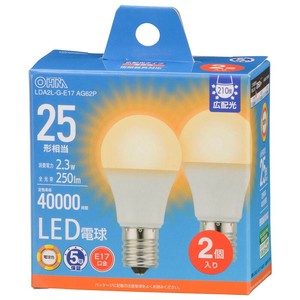 LED電球小形E17 25形相当 電球色 2個入