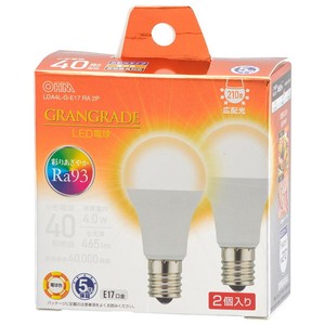 LED電球小形E17 40形相当 電球色 2個入