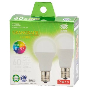 LED電球小形E17 60形相当 昼白色 2個入