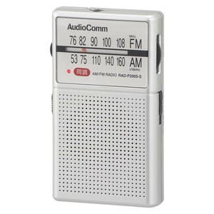 AudioCommイヤホン巻き取りポケットラジオ AM/FM