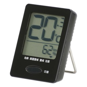 温度が見やすい温湿度計 健康サポート機能付き ブラック