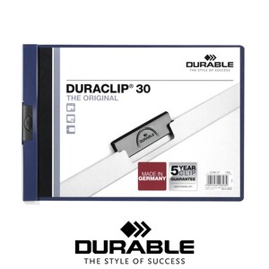 DURABLE A4 ファイル 横型 DURACLIP 30 【ブルー】（ドイツ・輸入・文房具）