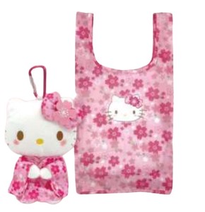 Reusable Grocery Bag Hello Kitty Kimono Sanrio Characters Sakura Reusable Bag Plushie