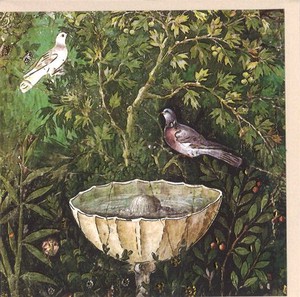 グリーティングカード アート ポンペイ「噴水と鳥」 名画 箔押し加工 2023新作