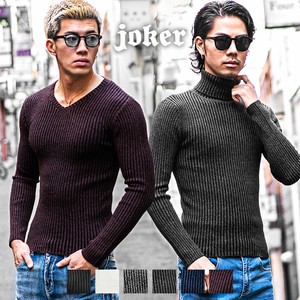 Sweater/Knitwear Knitted Long Sleeves V-Neck Turtle Neck