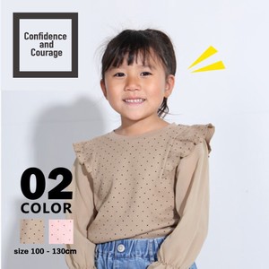Kids' 3/4 Sleeve T-shirt Tops Switching Polka Dot