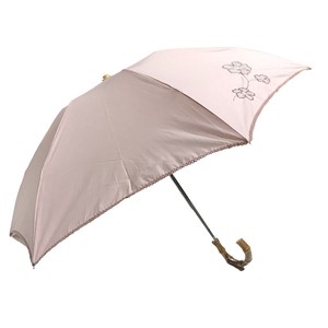 綿×ポリエステル シルバーラメ花刺繍 3段丸ミニ 折りたたみ傘 晴雨兼用 UVカット