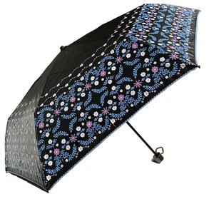 カラーコーティング 2段フラワープリント 3段丸ミニ 折りたたみ傘 晴雨兼用 UVカット