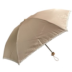 カラーコーティング リボンレース 3段丸ミニ 折りたたみ傘 晴雨兼用 UVカット
