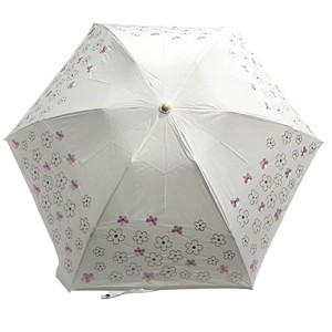 綿×ポリエステル さくら刺繍 3段丸ミニ 折りたたみ傘 晴雨兼用 UVカット