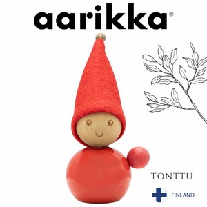 aarikka とんがり赤帽子の妖精 TONTTU 【ジングルベル 】9cm（フィンランド・輸入・北欧 インテリア 雑貨）