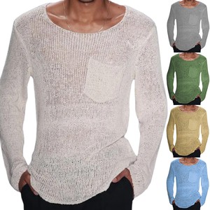 Sweater/Knitwear Knitted Plain Color Long Sleeves