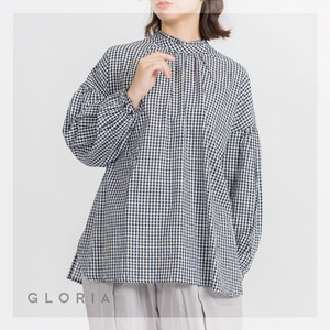 Button Shirt/Blouse Checkered 2024 Spring/Summer