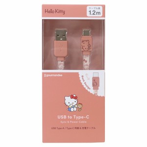 【スマホアクセ】ハローキティ USB Type-C 対応 同期＆充電ケーブル 1.2m