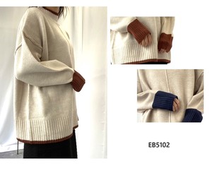 Sweater/Knitwear Color Palette Pullover High-Neck 2023 New