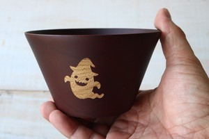 ☆ハロハロハロウィーン！【ゴースト】 モダン椀・ボール　濃茶　木製　3種
