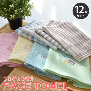 Hand Towel Stripe Check Face