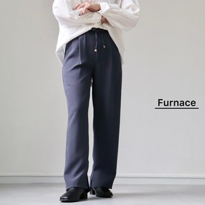 Full-Length Pant Side Slit Plain Color Bottoms Long Easy Pants Ladies'
