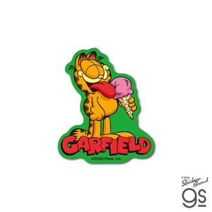ガーフィールド ダイカットミニステッカー アイスクリーム アメリカ アニメ Garfield 猫 GF046