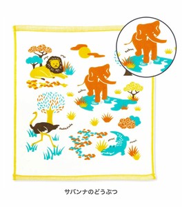 【日本製】【サバンナのどうぶつ】 かわいい動物柄 海の生き物柄 ガーゼ ハンカチタオル Zootto