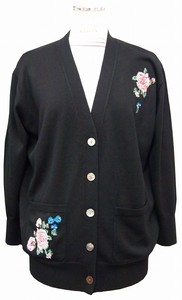 Sweater/Knitwear Embroidered Knit Cardigan