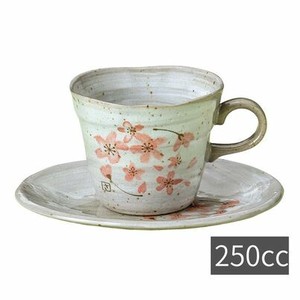 コーヒーカップ&ソーサー ピンク桜反 250ml  日本製 美濃焼