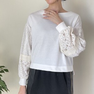 T-shirt Pullover Puff Sleeve Switching