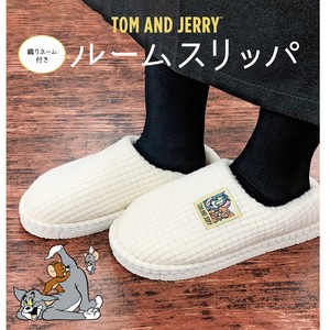 【お家でかわいく暖か☆TOM&JERRY】婦人　トム＆ジェリー　織りネーム付きルームスリッパ