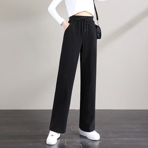 Full-Length Pant Plain Color Ladies' Straight