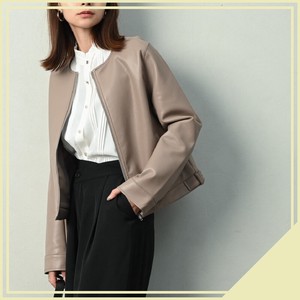Jacket Faux Leather Collarless