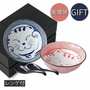 Mino ware Rice Bowl Gift Set Seigaiha Made in Japan