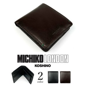 全2色 MICHIKO LONDON ミチコロンドン 山羊革 リアルレザー 二つ折り財布 ショートウォレット（0580150）