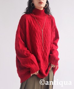 Antiqua Sweater/Knitwear Knitted Long Sleeves High-Neck Tops Ladies' Autumn/Winter
