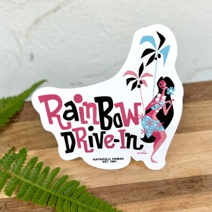 Rainbow DRIVE-IN    ステッカー　HULA GIRL　BY Mookie  Sato
