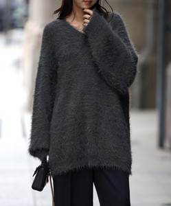 Sweater/Knitwear Knitted Shaggy V-Neck