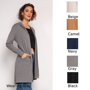 Poncho Plain Color Front Outerwear Long Cardigan Sweater