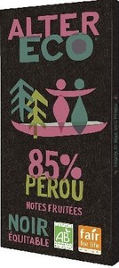 オーガニックフェアトレードチョコ　ノワール　ペルー　85％
