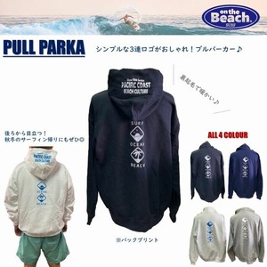 オンザビーチ on the Beach【 プルオーバー パーカー 】3連ロゴ 全4色  OTB-PP5