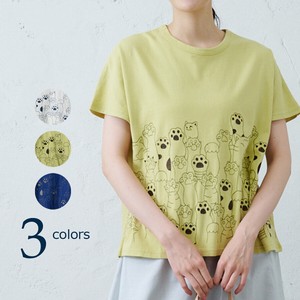 T-shirt Dolman Sleeve T-Shirt Animal Spring/Summer Cat Embroidered