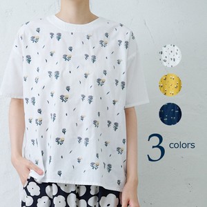 emago Button Shirt/Blouse Color Palette Flower Spring/Summer Casual Switching