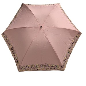 綿×ポリエステル リトルフラワープリント　3段丸ミニ 折りたたみ傘 晴雨兼用 UVカット