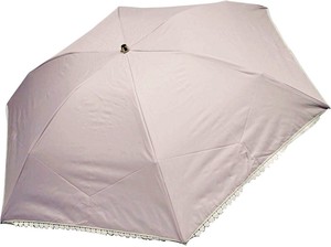 UVカット&完全遮光　遮熱　ハートレース　晴雨兼用3段折りたたみ傘