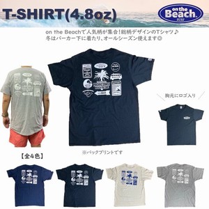 オンザビーチ on the Beach【 Tシャツ / 総柄 / 4.8オンス 】フルーツオブザルーム  OTB-T20