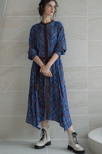 Casual Dress Geometric Pattern Pudding 2Way One-piece Dress 2024 Spring/Summer