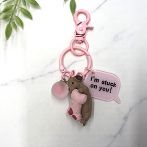 Key Ring Key Chain Pink Animal Dog