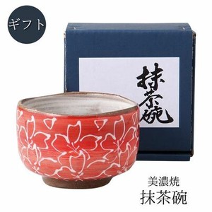 ギフト　舞桜（赤）　抹茶碗 美濃焼 日本製