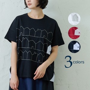 emago T-shirt Cotton Linen Embroidered