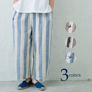 emago Full-Length Pant Stripe Spring/Summer Swallow Embroidered