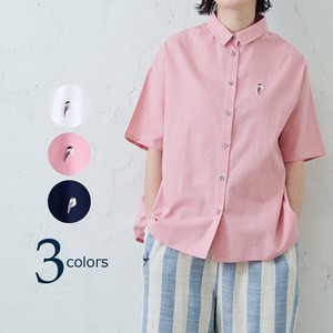 emago Button Shirt/Blouse Cotton Linen Buttoned 5/10 length