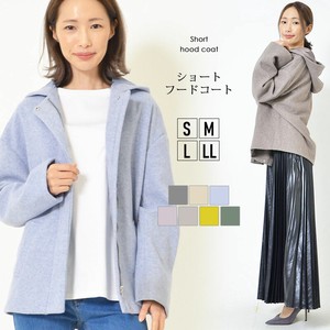 Coat Plain Color Outerwear L Ladies' Simple
